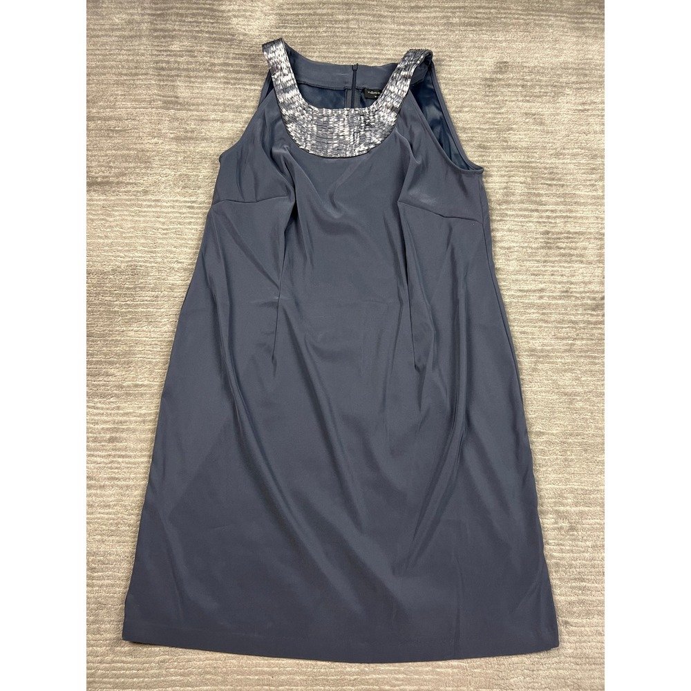 Connected Apparel Dress Womens 18W Blue Shift Sequin Neck Sleeveless T7813618L